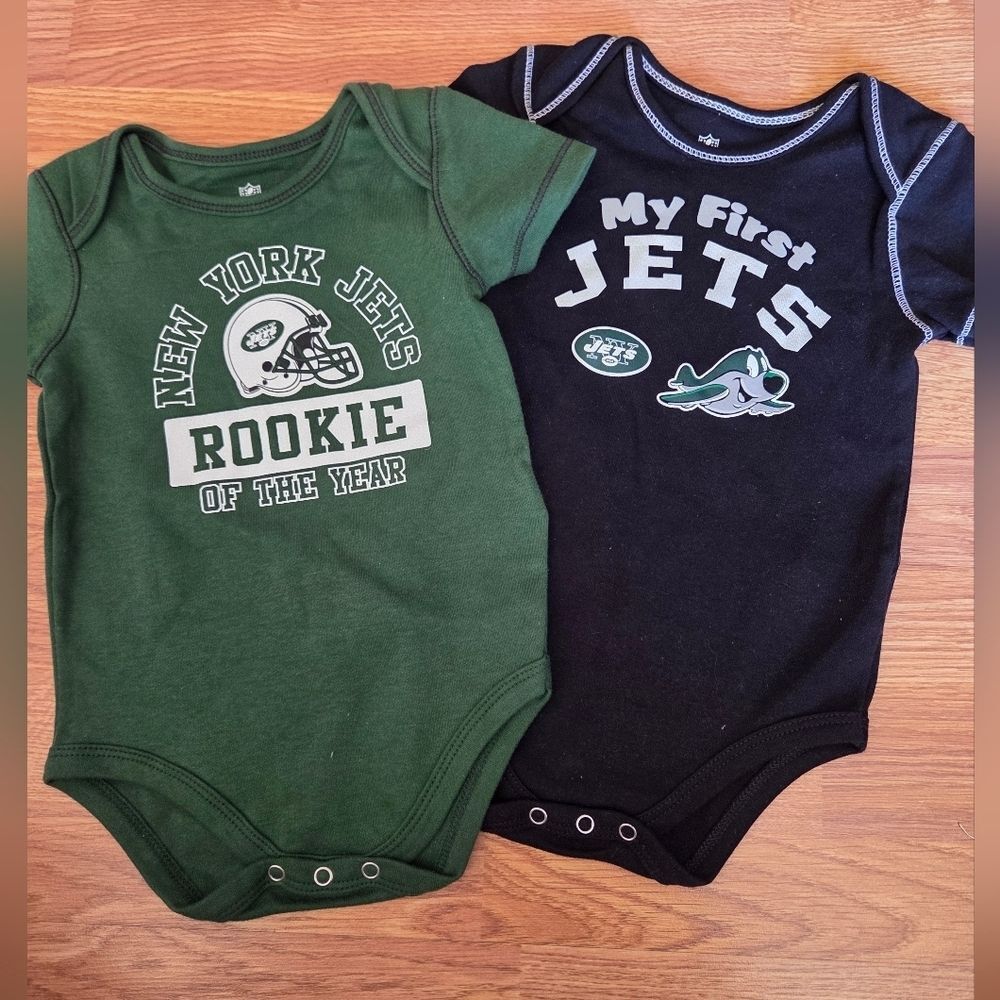 NFL NY Jets Baby Bodysuit 2pc 18 Months New 100% Cotton Football Athletic
